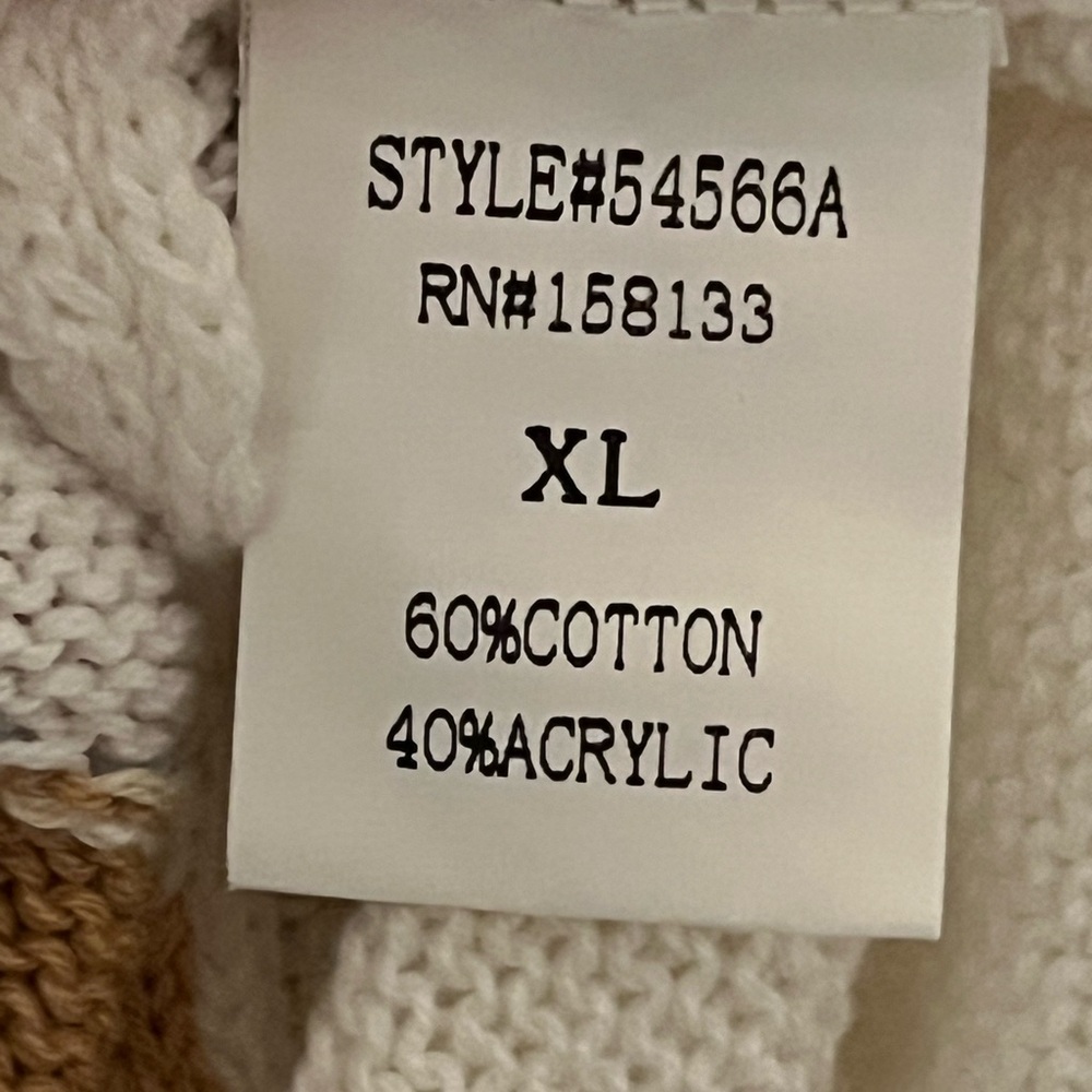 Staccato Tan Blue White Checkered Sleeveless Sweater Size XL - Picture 4 of 5